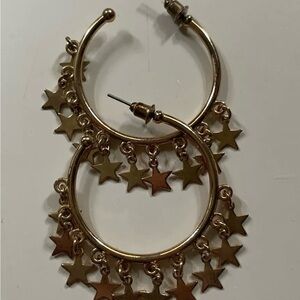Gold Star Hoop Earrings
